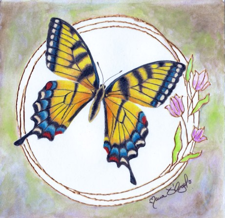 butterfly - yellow swallowtail circle
